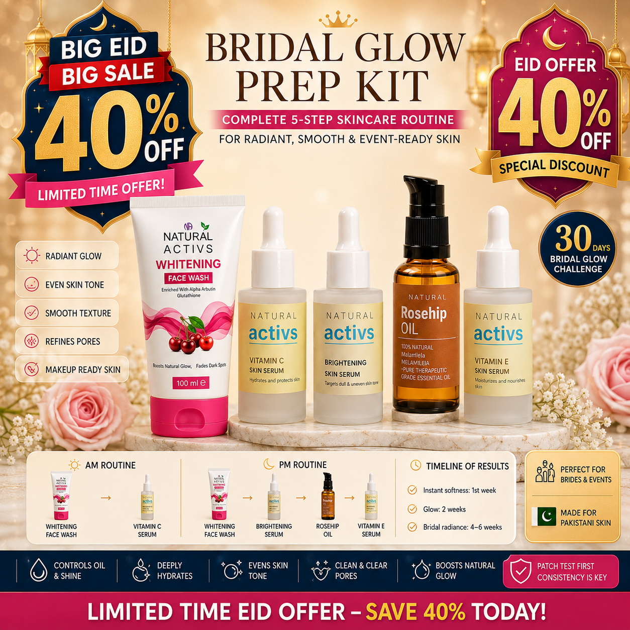 Bridal Glow Prep Kit – Complete 5-Step Skincare Set
