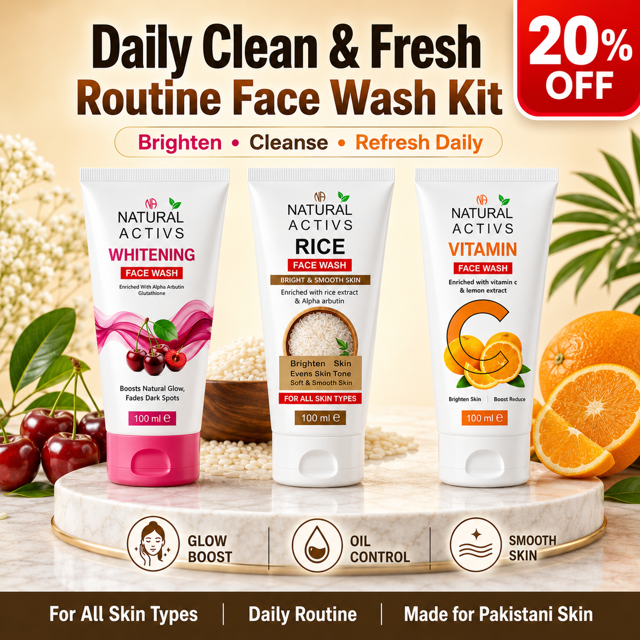Daily Clean & Fresh Routine Face Wash Kit